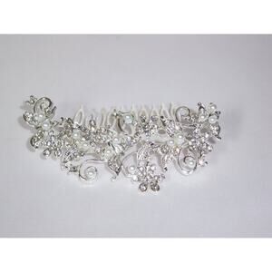 Rhinestone pearl comb, rhinestone hair comb bridal hair comb wedding tiara